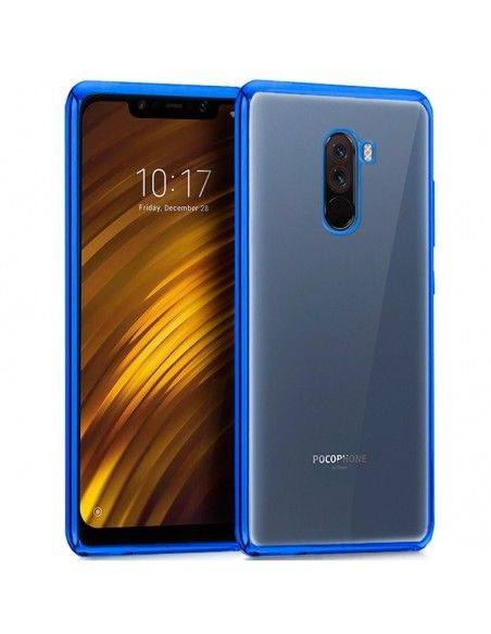 Carcasa Xiaomi Pocophone F1 borde metalizado (Azul)