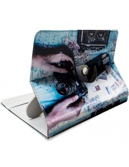 Funda soporte giratorio universal tablets 10'' pulgadas diseño Travel