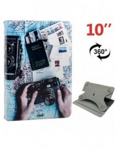 Funda soporte giratorio universal tablets 10'' pulgadas diseño Travel
