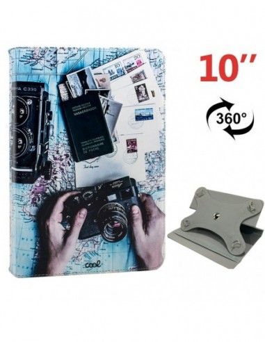 Funda soporte giratorio universal tablets 10'' pulgadas diseño Travel