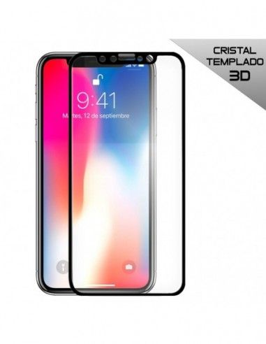 Protector pantalla vidrio templado iPhone X / XS / 11 Pro (Full 3D negro)