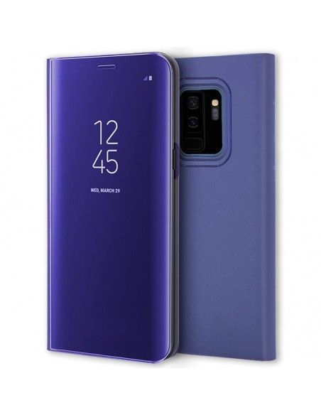 Funda libro soporte Samsung G965 Galaxy S9 Plus Clear View azul