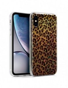 Carcasa TPU iPhone XR Glitter Leopardo