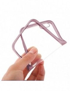 Carcasa TPU transparente Xiaomi Redmi Note 6 Pro borde metalizado rosa cobre 2