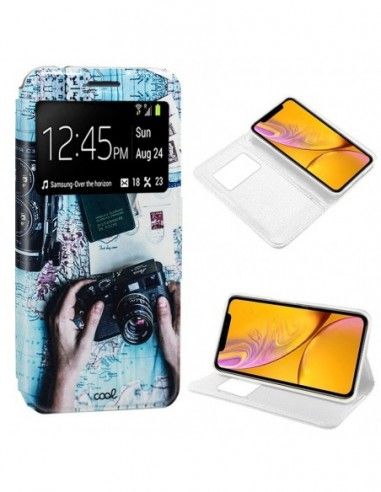 Funda libro soporte TPU iPhone XR diseño Travel