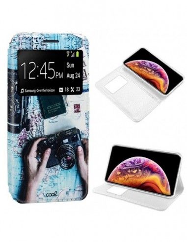 Funda libro soporte TPU iPhone XS Max diseño Travel