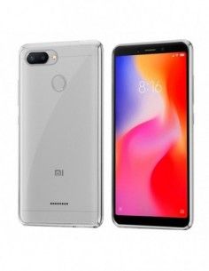 Carcasa TPU transparente Xiaomi Redmi 6 / 6A borde metalizado plata