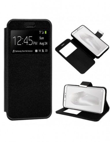 Funda libro soporte TPU BQ Aquaris C / VSmart Joy 1 negra