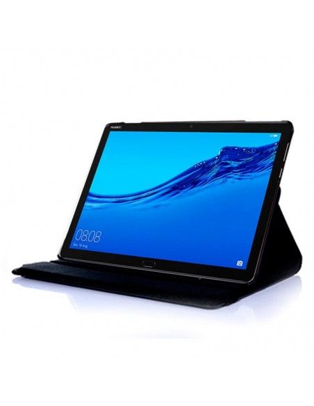 Funda polipiel soporte giratorio Huawei Mediapad T5 10 pulgadas negra