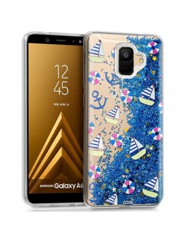 Carcasa TPU gel purpurina Samsung A600 Galaxy A6 diseño Veleros
