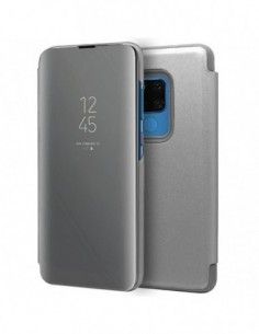 Funda libro soporte Huawei Mate 20 X Clear View plata