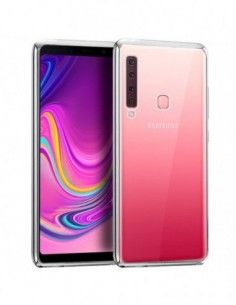 Carcasa TPU Samsung A920 Galaxy A9 (2018) borde metalizado plata