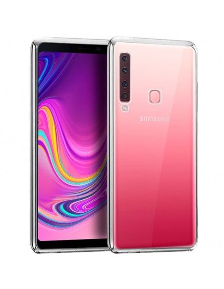 Carcasa TPU Samsung A920 Galaxy A9 (2018) borde metalizado plata
