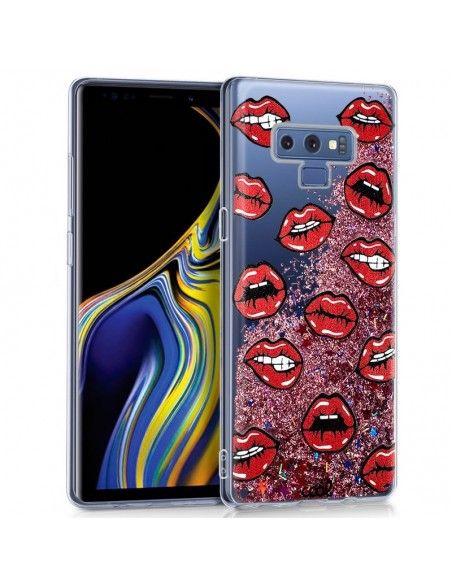 Carcasa TPU gel purpurina Samsung N960 Galaxy Note 9 diseño Kiss