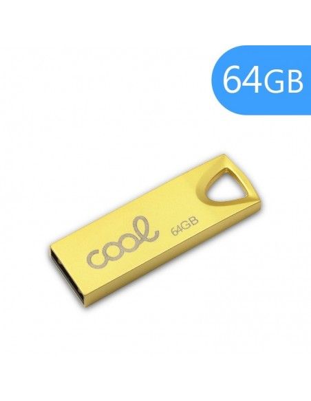 Pen Drive USB x64 GB 2.0 COOL Metal KEY dorado