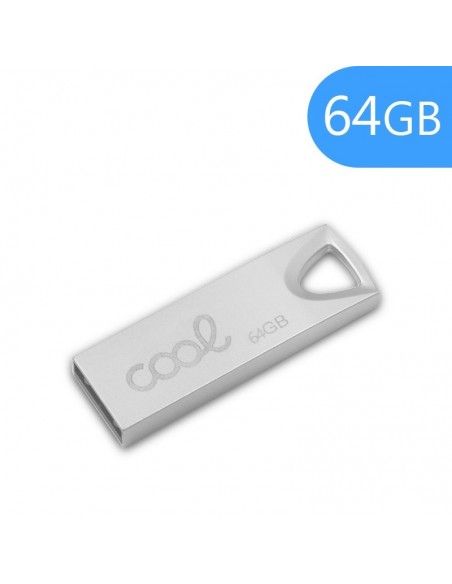 Pendrive memoria USB 64 GB 2.0 COOL Metal KEY plata