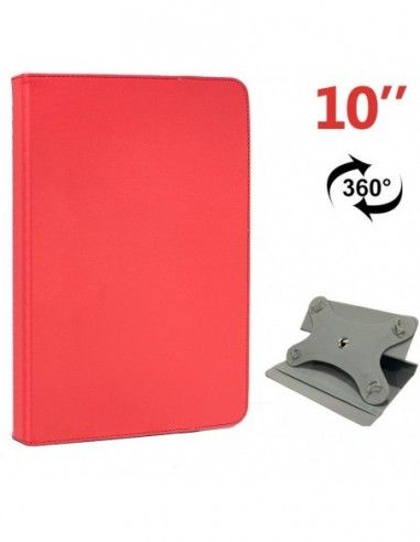 Funda soporte giratorio universal tablets 10'' pulgadas panorámica roja