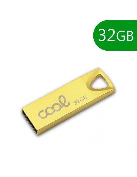 Pendrive 32 GB USB 2.0 COOL llavero metal dorado