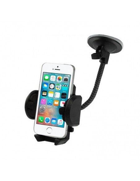 Soporte universal para móvil de brazo largo con ventosa y enganche para rejilla de coche