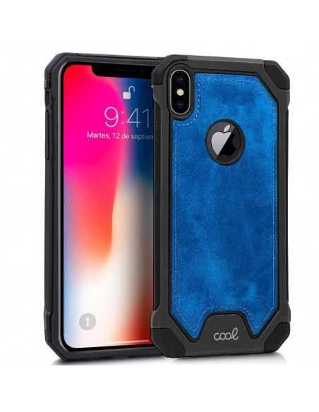 Carcasa reforzada cama TPU iPhone XS Max tela azul