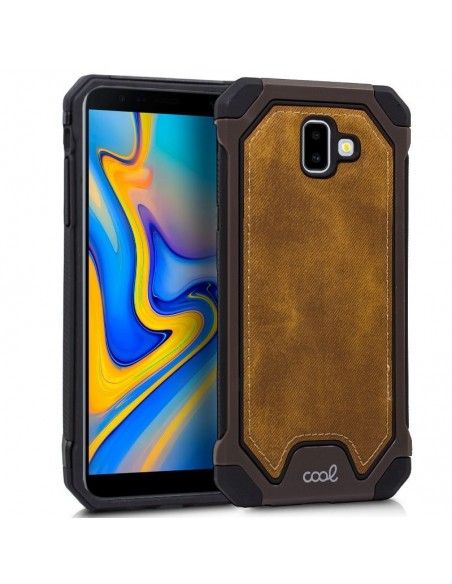Carcasa reforzada Samsung J610 Galaxy J6 Plus tela marrón