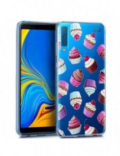 Carcasa TPU transparente Samsung A750 Galaxy A7 Clear diseño CupCake