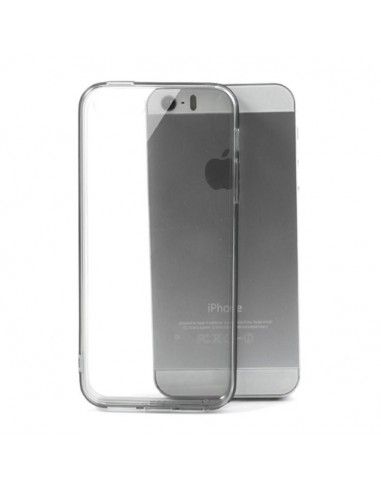 Carcasa transparente borde TPU iPhone 5 / 5S / SE gris humo