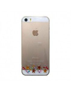 Carcasa transparente borde TPU iPhone 5 / 5S / SE diseño brillantes colores 2