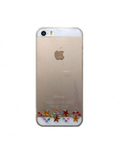Carcasa transparente borde TPU iPhone 5 / 5S / SE diseño brillantes colores