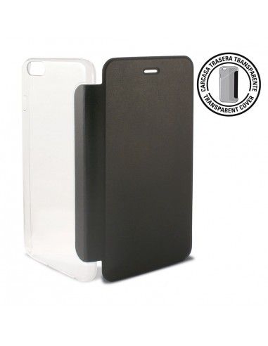 Funda libro carcasa transparente iPhone 6 / 6S negra