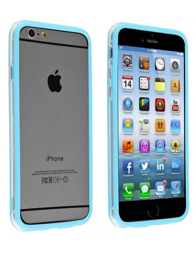 Bumper TPU iPhone 6 Plus / 6S Plus azul claro y transparente