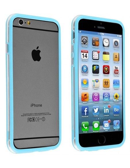 Bumper TPU iPhone 6 Plus / 6S Plus azul claro y transparente