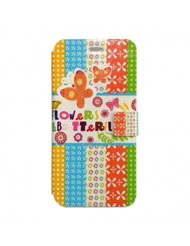 Funda libro soporte cartera iPhone 6 Plus / 6s Plus diseño Flowers & Butterfly