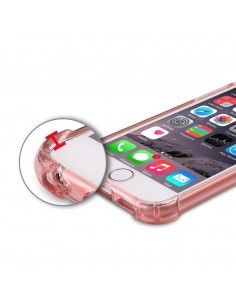 Carcasa transparente borde TPU reforzado iPhone 6+ / 6S+ Plus rosa 2