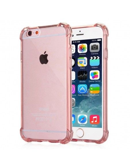 Carcasa transparente borde TPU reforzado iPhone 6+ / 6S+ Plus rosa
