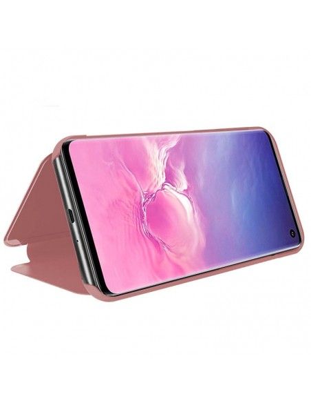Funda libro soporte Samsung G973 Galaxy S10 Clear View rosa