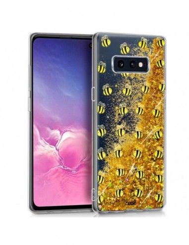 Carcasa TPU gel purpurina Samsung G970 Galaxy S10e diseño Abejas