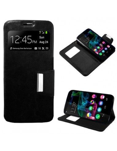 Funda libro soporte TPU Wiko Ridge 4G negra