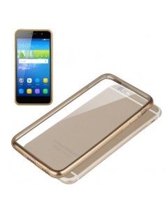 Carcasa TPU Huawei Y6 borde metalizado dorado