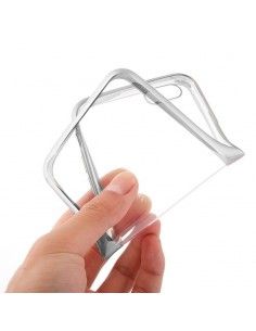 Carcasa TPU Huawei Y6 borde metalizado plata 2