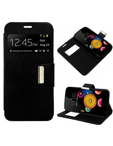 Funda libro soporte TPU LG K4 negra
