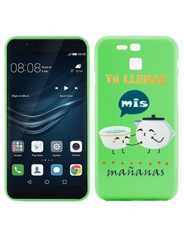 Carcasa TPU Huawei P9 diseño emoticonos Cafe Mañanas