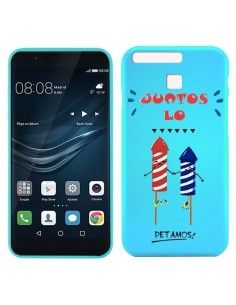 Carcasa TPU Huawei P9 diseño emoticonos Cohete Petamos