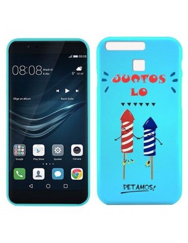 Carcasa TPU Huawei P9 diseño emoticonos Cohete Petamos