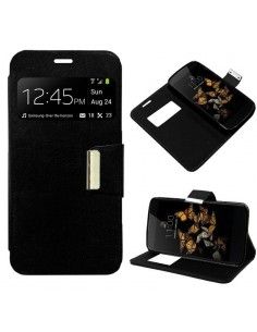 Funda libro soporte TPU LG K8 negra