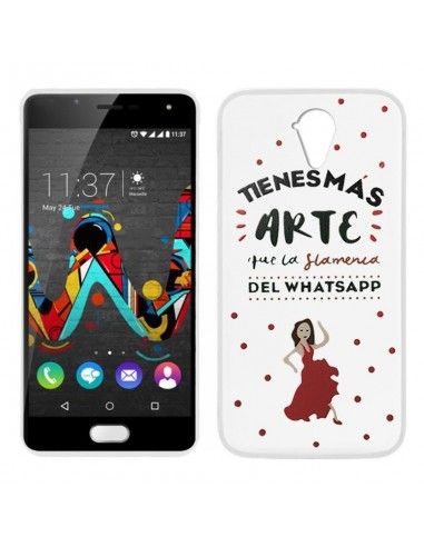 Carcasa TPU Wiko U Feel diseño Frases Emoticonos Flamenca