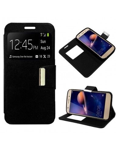 Funda libro soporte TPU Huawei Y6 II negra