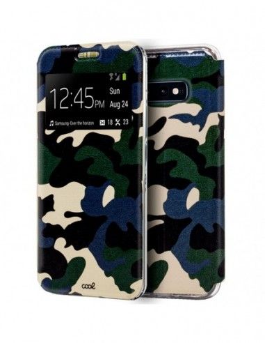 Funda libro soporte TPU Samsung G970 Galaxy S10e diseño Camuflaje Militar