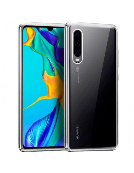 Carcasa TPU Huawei P30 borde metalizado plata