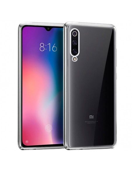 Carcasa TPU transparente Xiaomi Mi 9 borde metalizado plata